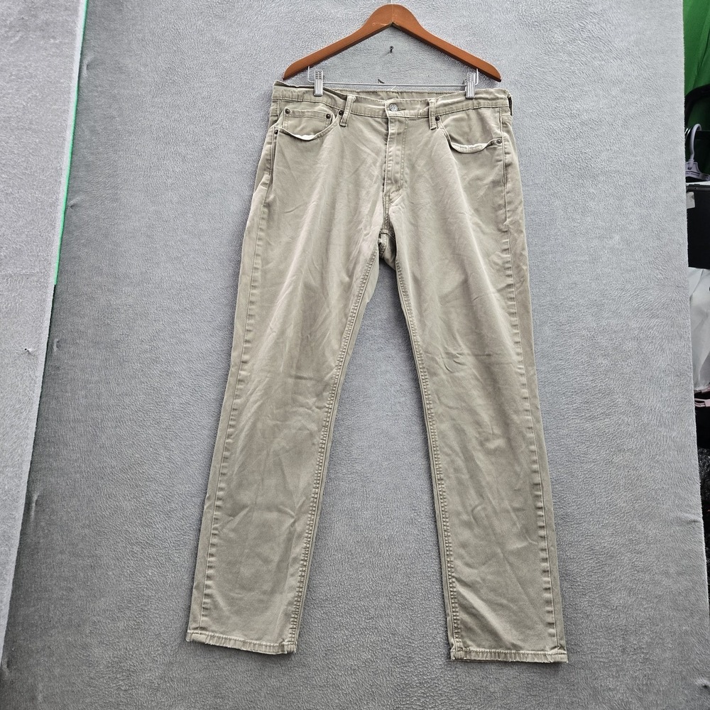 Levi's 541 Men Jeans 36X34 Khaki Khakis Tapered Athletic Fit Twill 30" Inseam